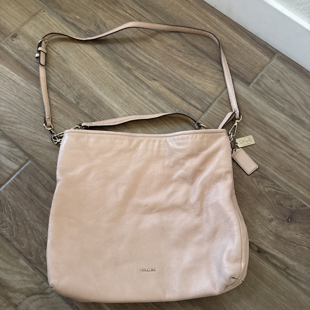 COACH MADISON PEBBLED LEATHER HOBO PURSE HANDBAG 27858